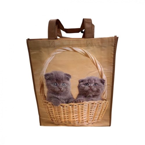 Bevásárló táska - Szürke cicák - 31x38x10 cm
