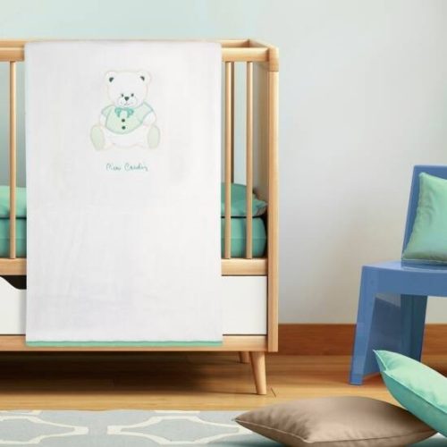 Baby2 macis Pierre Cardin gyerek takaró Fehér/zöld 110x140 cm - 600 g/m2