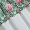 Botanic flamingo mintás csipkés függöny Fehér/zöld/rózsaszín 140x250 cm
