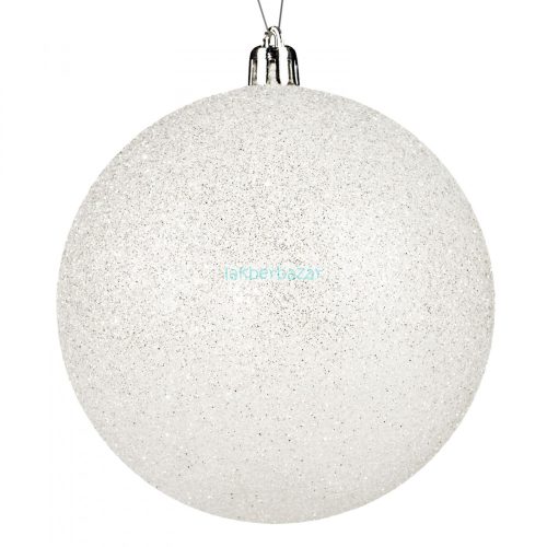 20b csillámos műanyag karácsonyfadísz Fehér 10 cm
