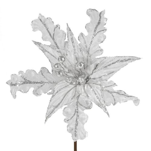 Dekoratív karácsonyi virág 27 Ezüst 29 cm