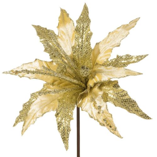 Dekoratív karácsonyi virág 52a Arany 32 cm