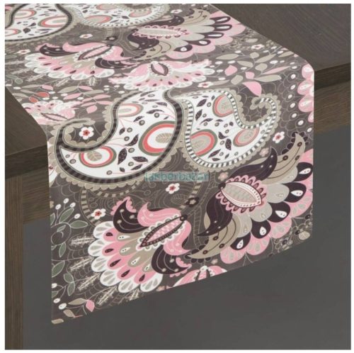 Alvina bársony asztali futó Fekete/rózsaszín 35x180 cm