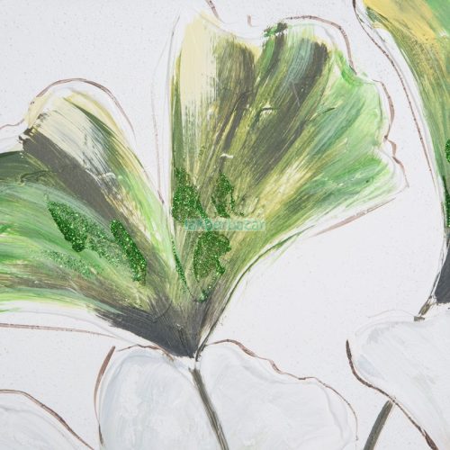 Növényi motívumot ábrázoló kézzel festett falikép 312 Zöld 60x60x3 cm
