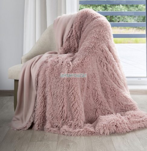 Lettie szőrme hatású ágytakaró Rózsaszín 170x210 cm