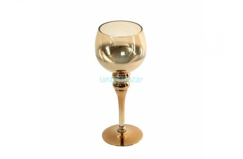 Cloe üveg asztali gyertyatartó Arany 12x30 cm