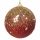 13a csillogó karácsonyfa gömb Piros/arany 10 cm
