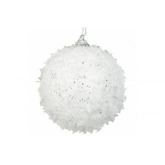 Csillogó karácsonyfa gömb Fehér 8 cm