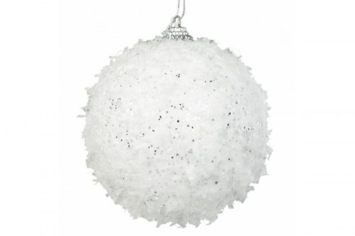 23b csillogó karácsonyfa gömb Fehér 8 cm