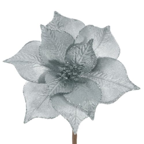 Dekoratív karácsonyi virág 54c Ezüst 20 cm