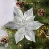 Dombornyomtott karácsonyi virág Fehér 20 cm