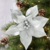 Dombornyomott karácsonyi virág Ezüst 20 cm