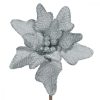 Bársonyos dombornyomott karácsonyi virág Ezüst 20 cm