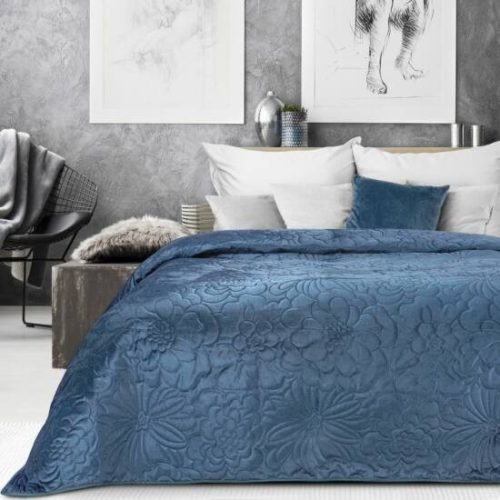 Ariel4 bársony ágytakaró Kék 170x210 cm