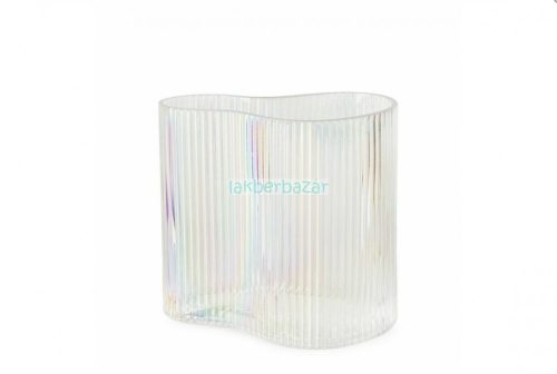 Arda üveg váza Fehér 16x12x15 cm