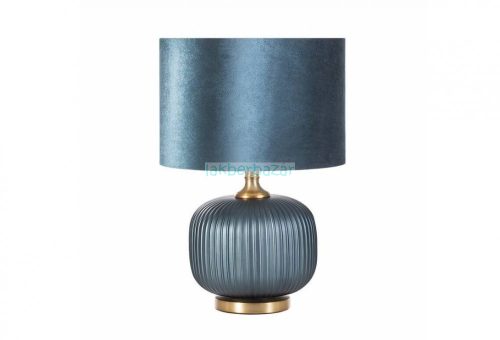 Agnes asztali lámpa  bársony búrával Kék/arany 33x50 cm