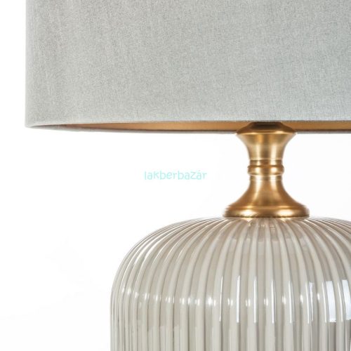 Suzi asztali lámpa bársony búrával Ezüst/arany 33x50 cm