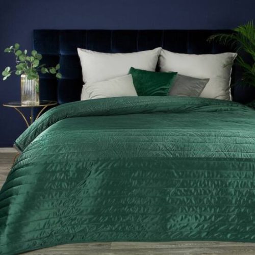 Frida bársony ágytakaró Sötétzöld 220x240 cm