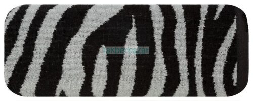 Zebra mintás jacquard törölköző Fekete/acél 50x90 cm