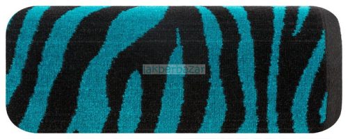 Zebra mintás jacquard törölköző Fekete/türkiz 50x90 cm