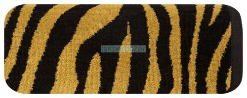 Zebra mintás jacquard törölköző Fekete/sárga 70x140 cm