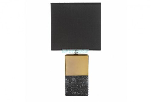Brenda asztali lámpa matt szövetbúrával Fekete/arany 25x18x50 cm