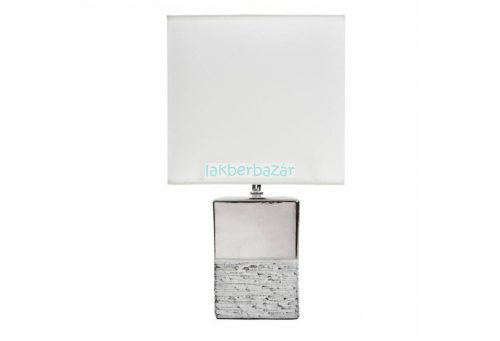Brenda asztali lámpa matt szövetbúrával Fehér/ezüst 15x15x31 cm