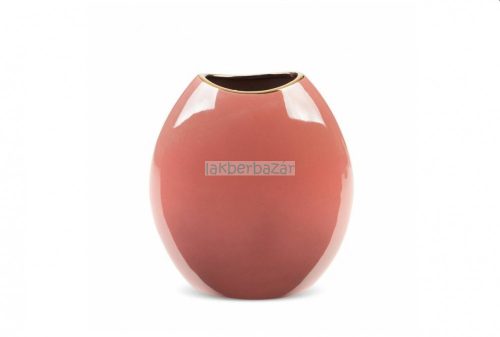 Sibel kerámia váza Sötét rózsaszín/arany 22x12x25 cm