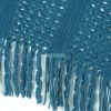 Szőtt akril takaró rojtokkal Gránátkék 130x170 cm