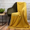 Akril takaró rojtokkal sárga 130x170 cm
