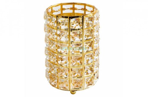 Tesa dekoratív arany gyertyatartó kristályokkal 12x17 cm