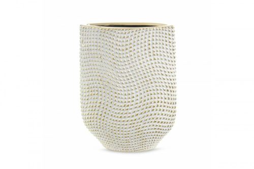 Verda kerámia váza Fehér/arany 17x8x24 cm