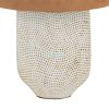 Verda asztali lámpa matt szövetbúrával Fehér/arany 21x9x52 cm