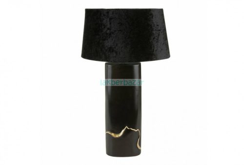 Ebru2 asztali lámpa matt szövetbúrával Fekete/arany 16x9x65 cm