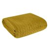 Luiz4 bársony ágytakaró halszálka mintával  Mustársárga 200x220 cm