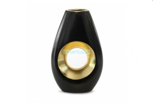 Mira1 kerámia váza Fekete/arany 19x8x30 cm
