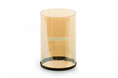 Mira2 fém dekoratív gyertyatartó üveg búrával Arany 12x12x18 cm