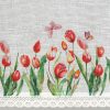 Stella csipke vitrázs függöny tulipán mintával Fehér/piros 30x150 cm