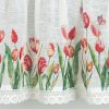 Stella csipke vitrázs függöny tulipán mintával Fehér/piros 30x150 cm