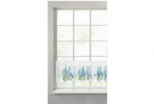 Ala írisz mintás vitrázs függöny Fehér/kék 30x150 cm
