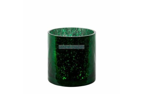Verre3 üveg gyertyatartó Sötétzöld 10x10 cm