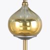 Lotos2 állólámpa bársony búrával Türkiz/arany 43x157 cm