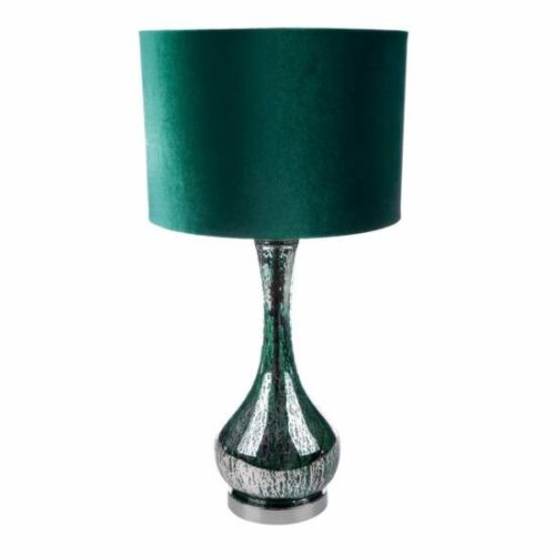 Ada 01 asztali lámpa bársony búrával Sötétzöld 36x69 cm