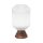 Grace1 02 dekoratív gyertyatartó üvegből és fából Fehér/barna 15x26 cm