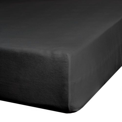 Jersey pamut gumis lepedő Fekete 90x200 cm +25 cm