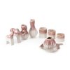 Evita retro kerámia váza krémszín/rózsaszín 17x17x32 cm