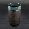 Hani fekete kerámia váza türkiz betéttel 12x12x20 cm