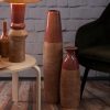 Elda kerámia váza Piros/világosbarna 12x12x29 cm
