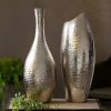 Erna kerámia váza Ezüst 14x14x39 cm