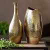 Erna kerámia arany váza 12x12x33 cm